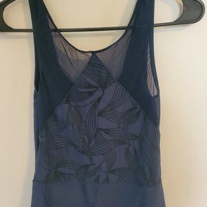 Wear Moi Tank style Navy Leotard Velvet Detail